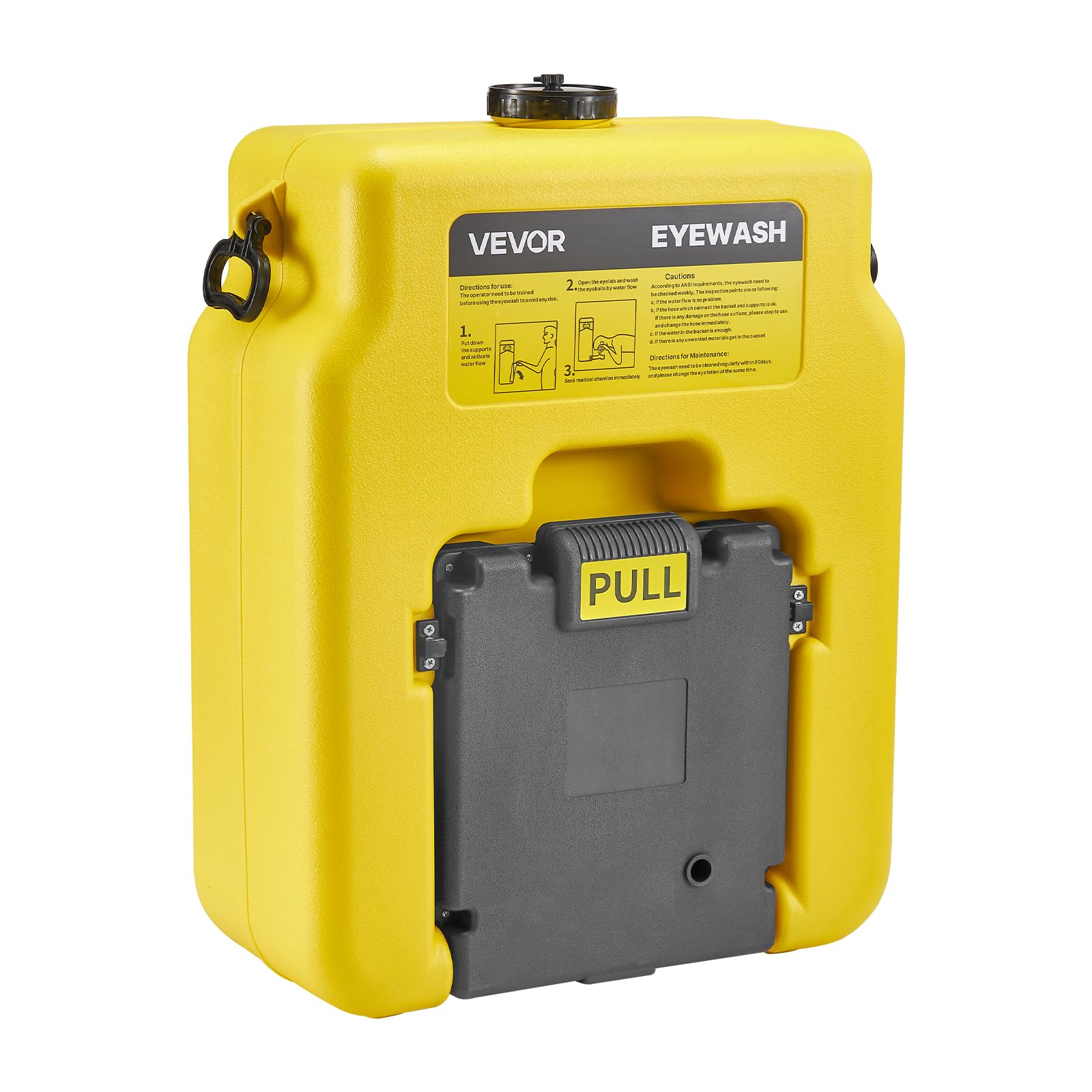 VEVOR Estación Lavaojos Portátil, Unidad Lavaojos de Emergencia 490 x 290 x 640 mm con 2 Rociadores para Montaje en Pared o Sobre Superficie Plana para Escuelas, Laboratorios y Fábricas, Amarillo