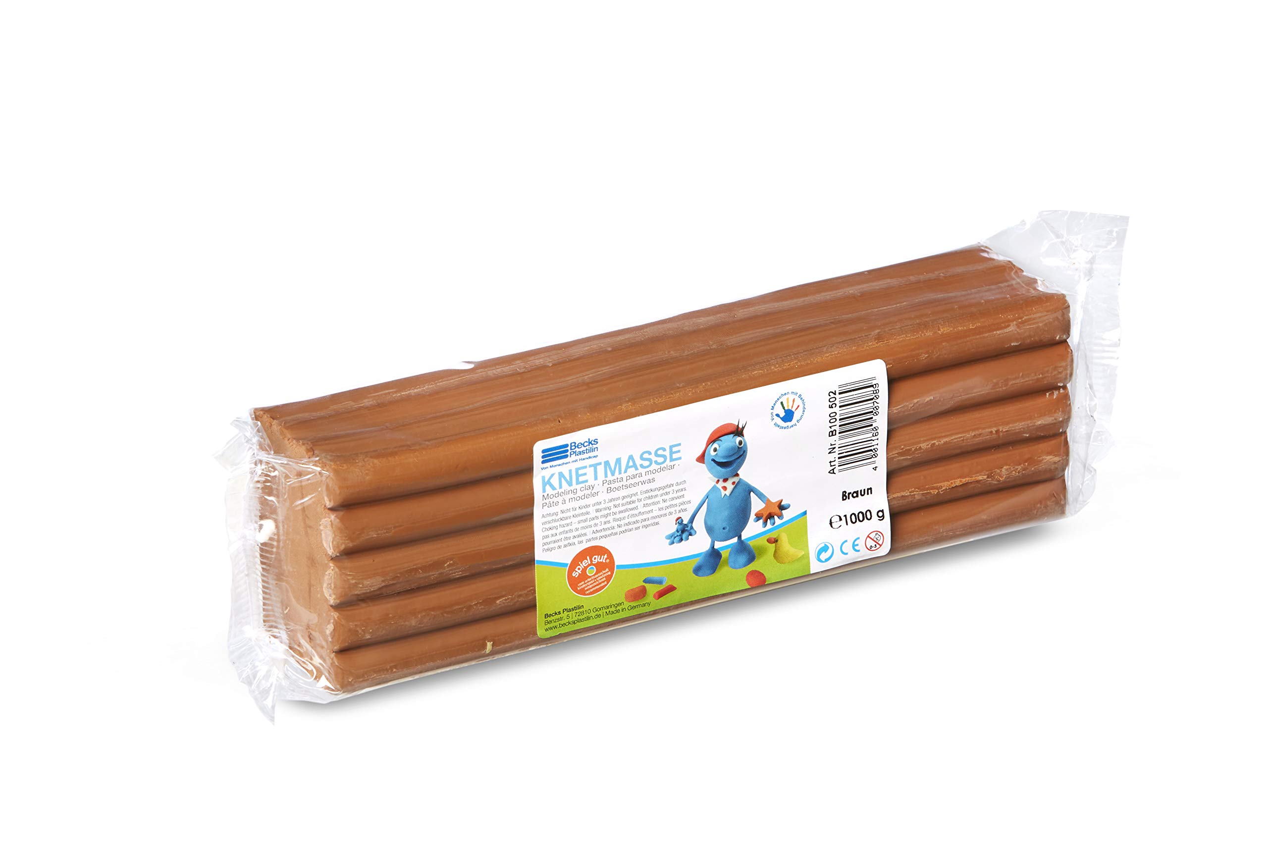 Becks Plastilin- plastilina, Color marrón, 1000 g (B100502) , color/modelo surtido
