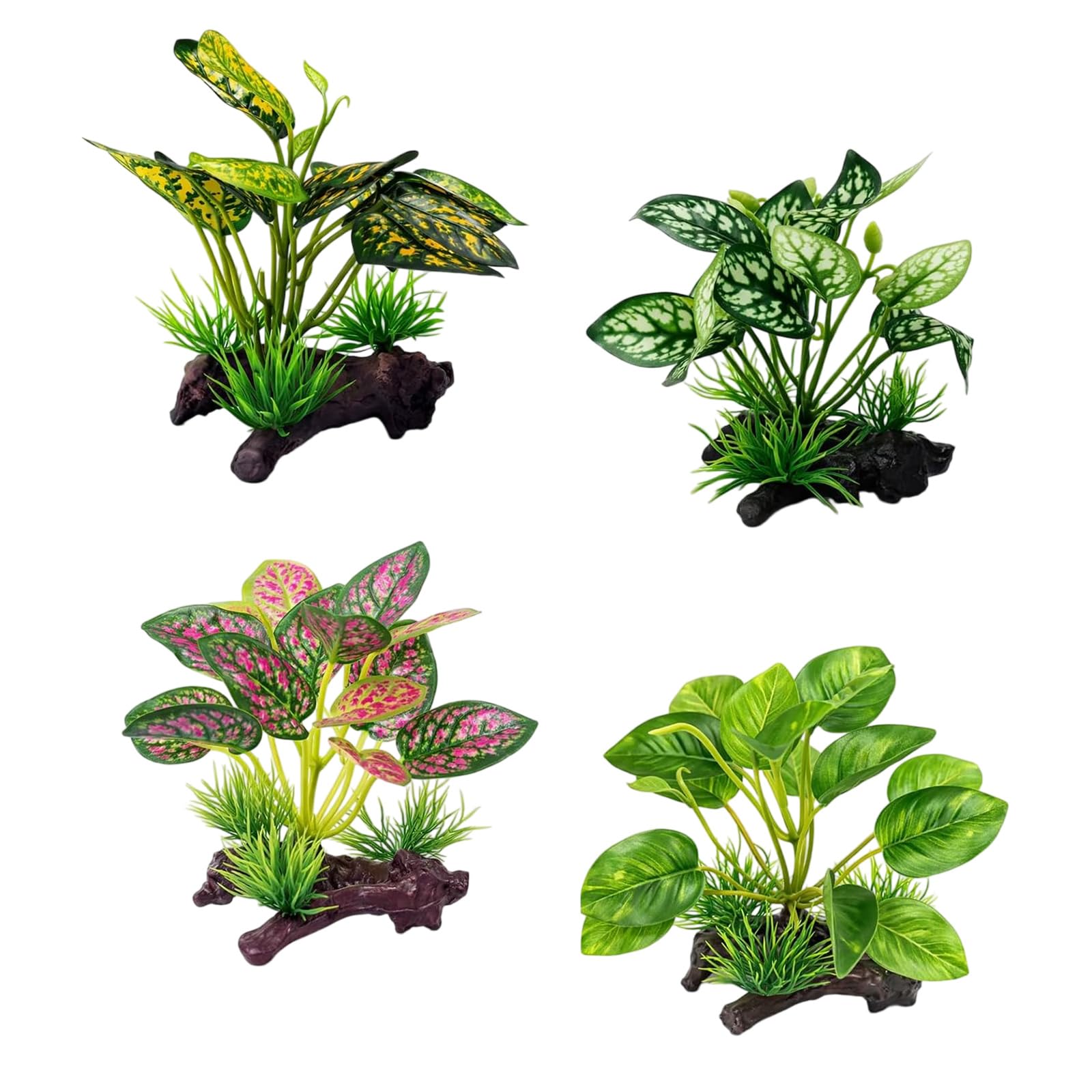 Msioytog 4lots Artificial Water Plant Grass Aquariums Decorations Plant Fish Tanks Grass Flower Ornament Accessories Artificial Water
