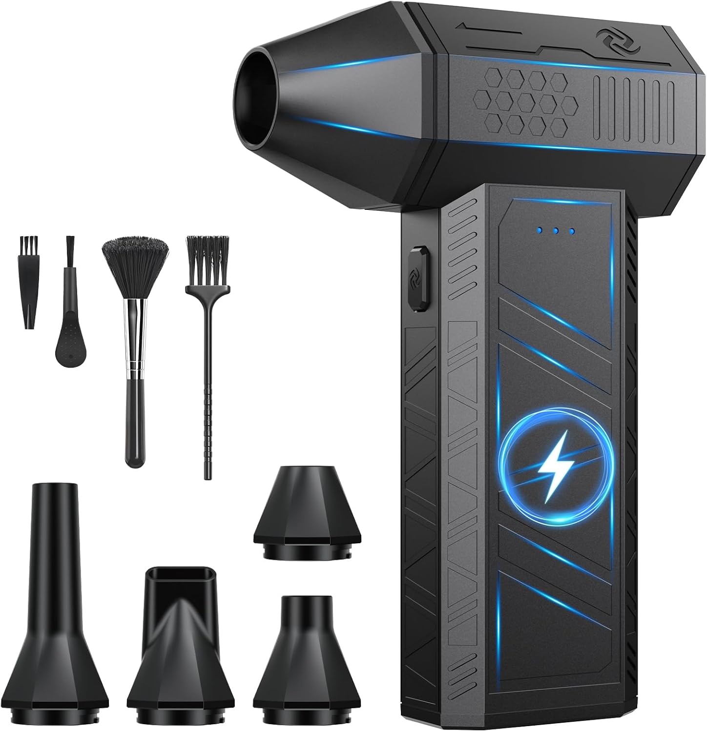 Compressed Air Duster - 180000RPM Powerful Electric Air Duster, 3 Gear Adjustable Cordless Air Blower, Rechargeable Dust Cleaner for Keyboard, Computer, Home, Outdoor, Car