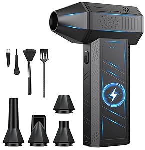 Compressed Air Duster - 180000RPM Powerful Electric Air Duster, 3 Gear Adjustable Cordless Air Blower, Rechargeable Dust Cleaner for Keyboard, Computer, Home, Outdoor, Car