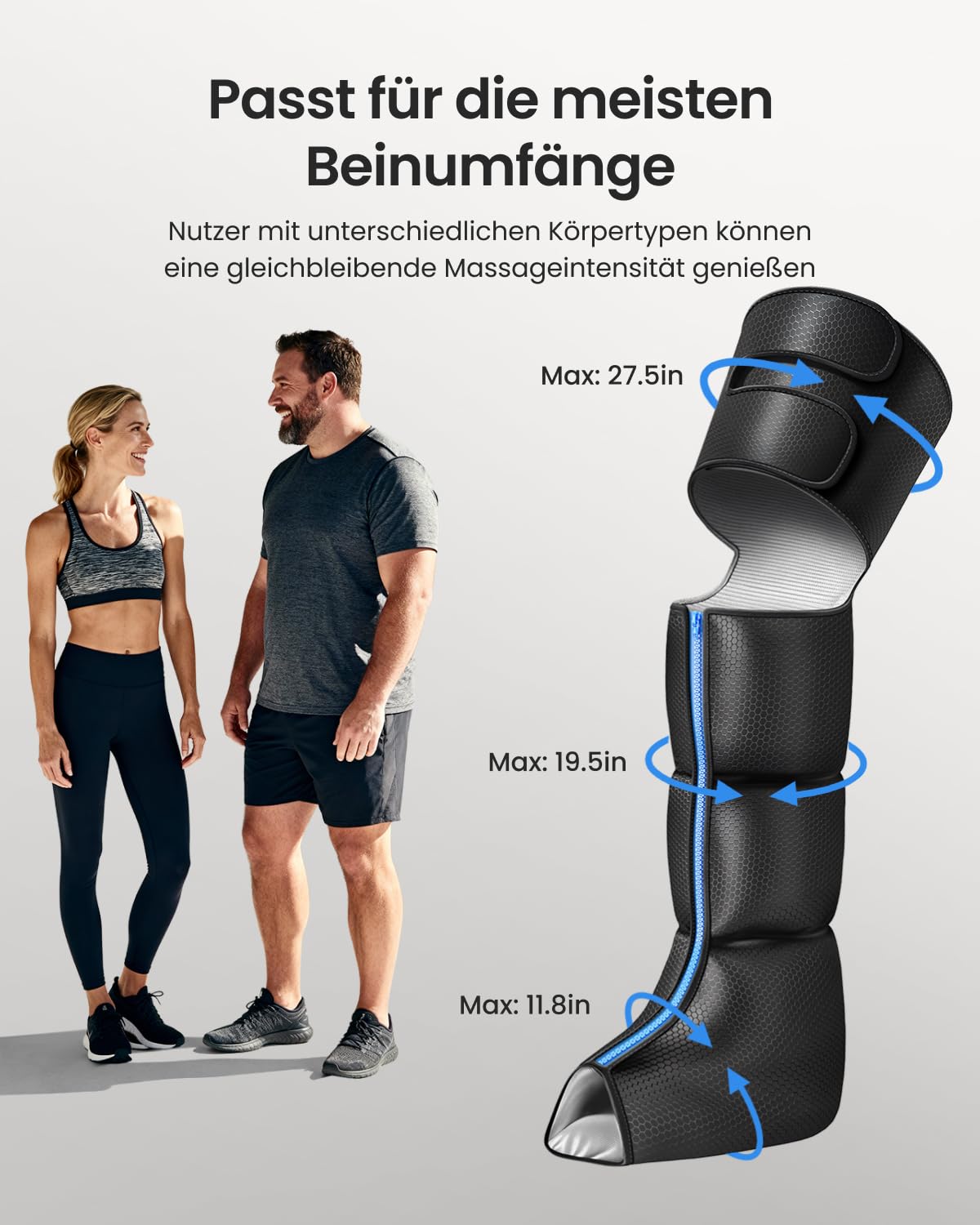 RENPHO Beinmassagegerät mit Wärme, 360° Bein Massager für Waden & Oberschenkel, Kabellos, 6 Modi & 5 Intensitäten, 2 Heizstufen, Lymphdrainage für Sportler, Weihnachtsgeschenke für Frauen & Männer