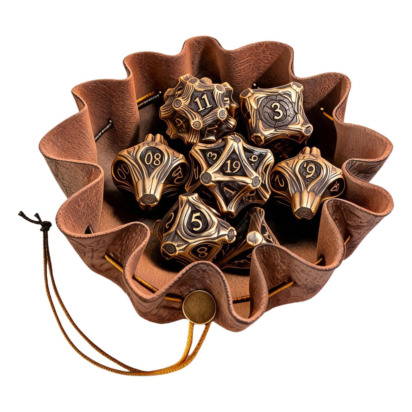 Lot de 7 Dés en Métal, Jeu de Dés Polyédriques DND pour Jeux de Société