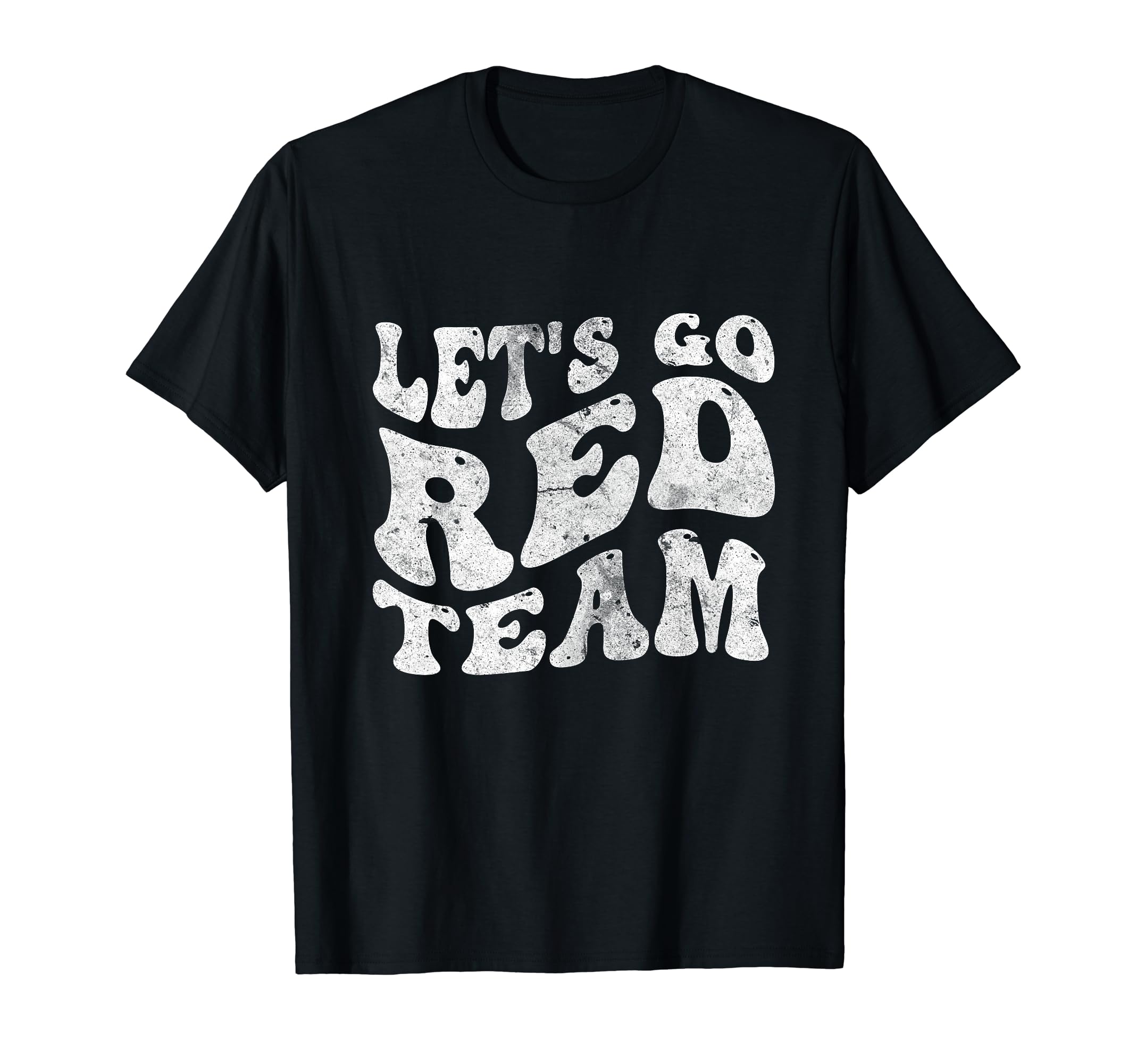 Mens Let's Go Red Team Sports Spirit Game FootBall Lovers T-Shirt