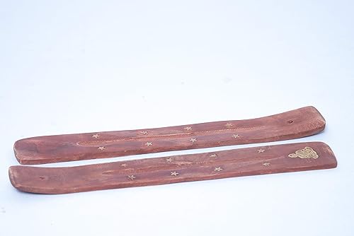 Miniatura 3 de 2 soportes de madera para incienso con incrustaciones de latón