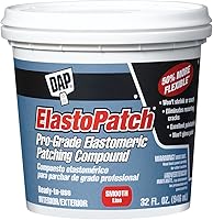DAP ElastoPatch Flexible Patching Compound - Smooth Elastomeric Crack Filler for Drywall, Plaster, Masonry, 32 oz White