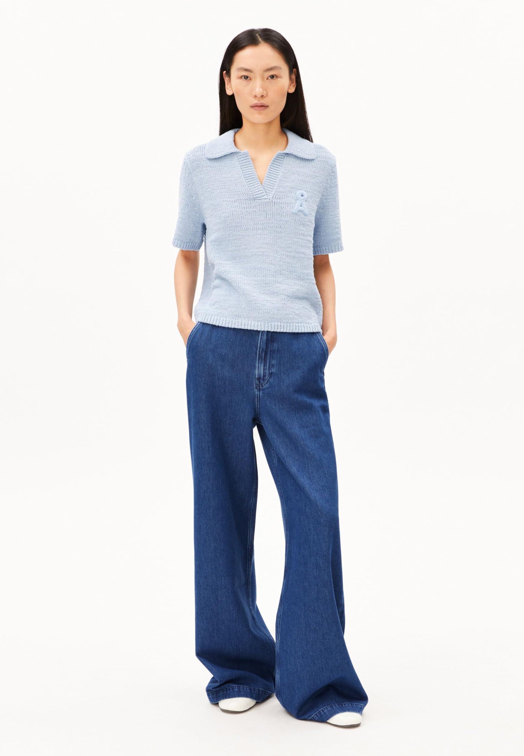 ARMEDANGELS Damen Strickpoloshirt aus 100% Bio-Baumwolle Iconic Å Regular Fit