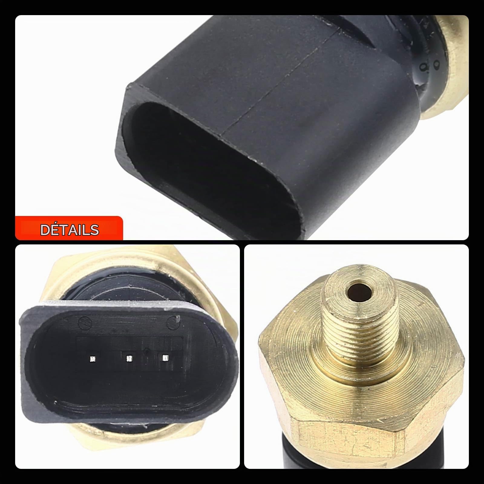 Frankberg Capteur de pression de carburant 03C906051A | Compatible avec: Polo 9A 9N, Golf IV Variant 1J5, T.o.u.r.a.n 1T1 1T2, CC 358, Golf Plus 521 5M1, O.c.t.a.v.i.a II 1Z3