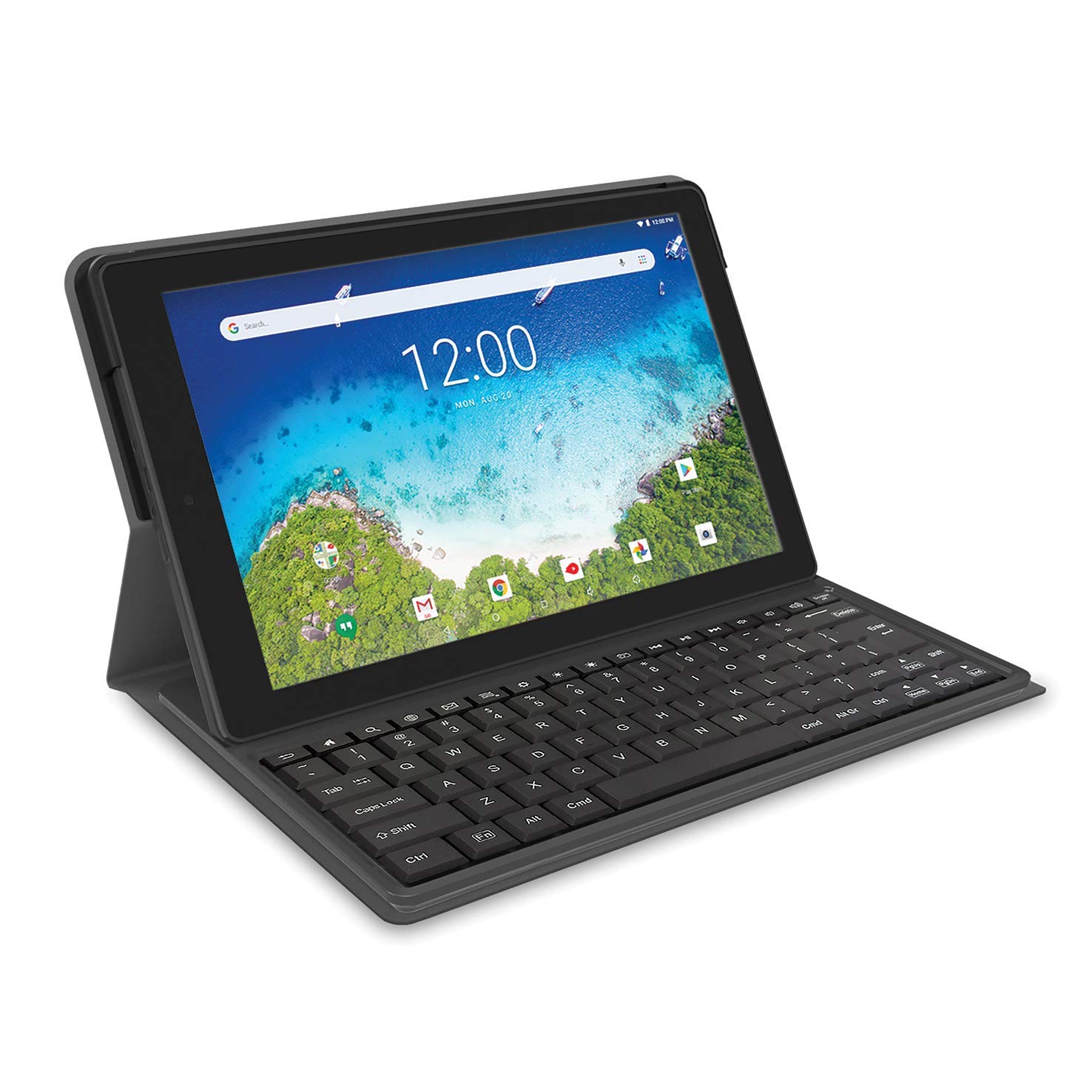 RCA Viking Pro 10 Inch Tablet with Folio Keyboard Fast Quad Core Multi-Touch Display Android 8.1 (Go Edition), Charcoal (Renewed)