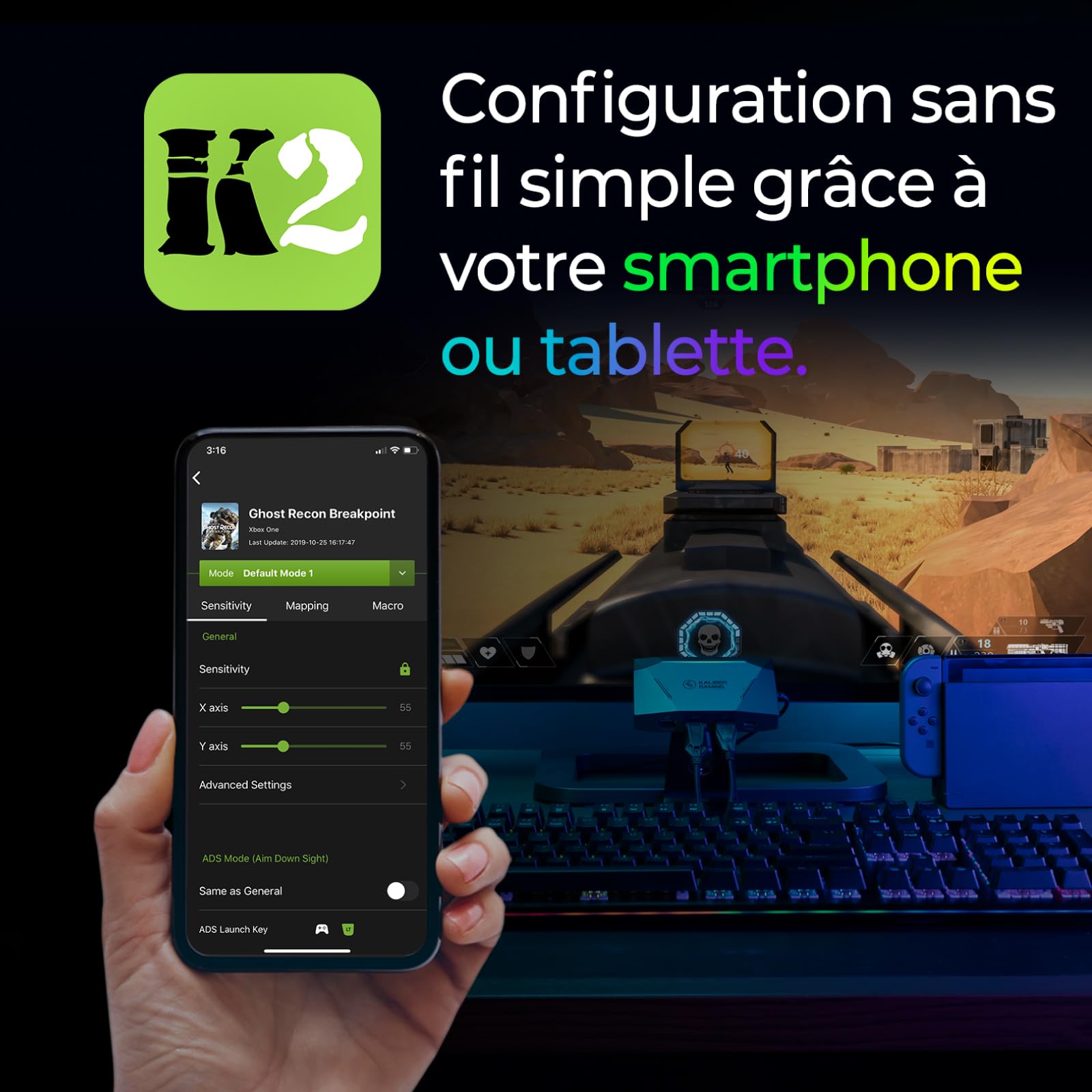 IOGEAR KeyMander 2 - Adaptateur Clavier Souris Switch pour Xbox Series X|S, PS5 PS4 et Nintendo Switch avec fonction Cross-Over pour la manette