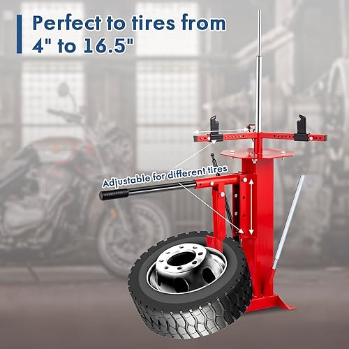 Miniatura 2 de Cambiador de neumáticos manual múltiple, herramienta de mano portátil para neumáticos de 4 a 16-12 pulgadas, rojo
