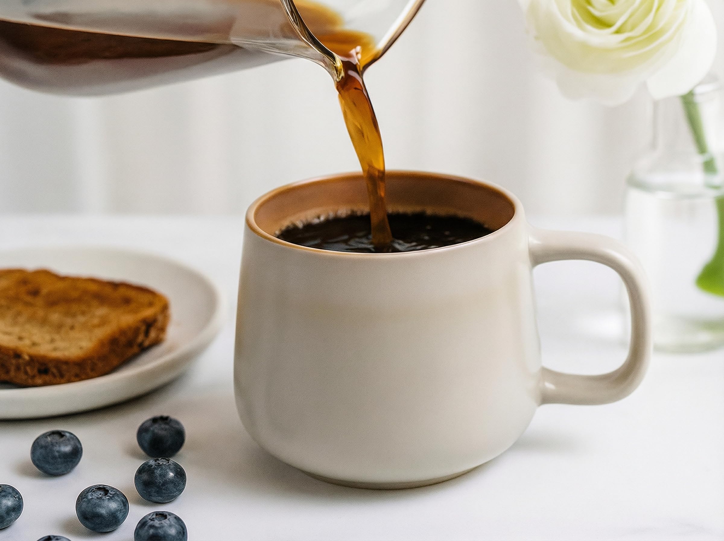 Ava Nord Tasses à Café en Céramique - 240 ml | en Grès, avec Anse Ergonomique | Idéales pour le Cappuccino, le Espresso | Compatibles Micro-Ondes et Lave-Vaisselle | Gris Sauge