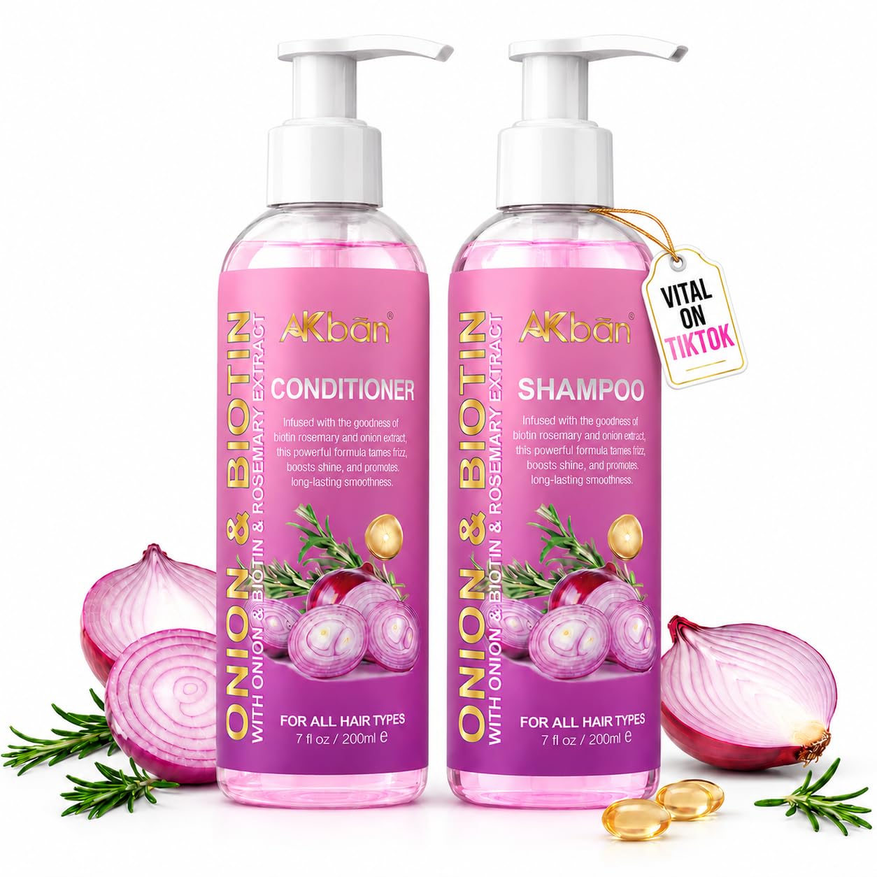 Onion Hydrosol Shampoo & Conditioner Set for Hair Growth & Thickness