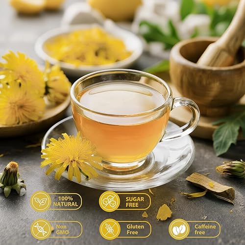 Miniatura 3 de Té de hojas y raíces de diente de león, bolsas de té natural de desintoxicación de hierbas de diente de león, protege la salud del hígado y los