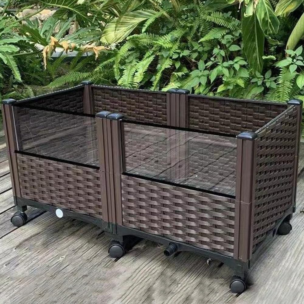 Brown Amphibious Turtle Habit, Atreptile Enclosure, Box Turtle Enclosure, Easy to Assemble, Strong and Sturdy(31.5 X 15.7 X 16.5IN)