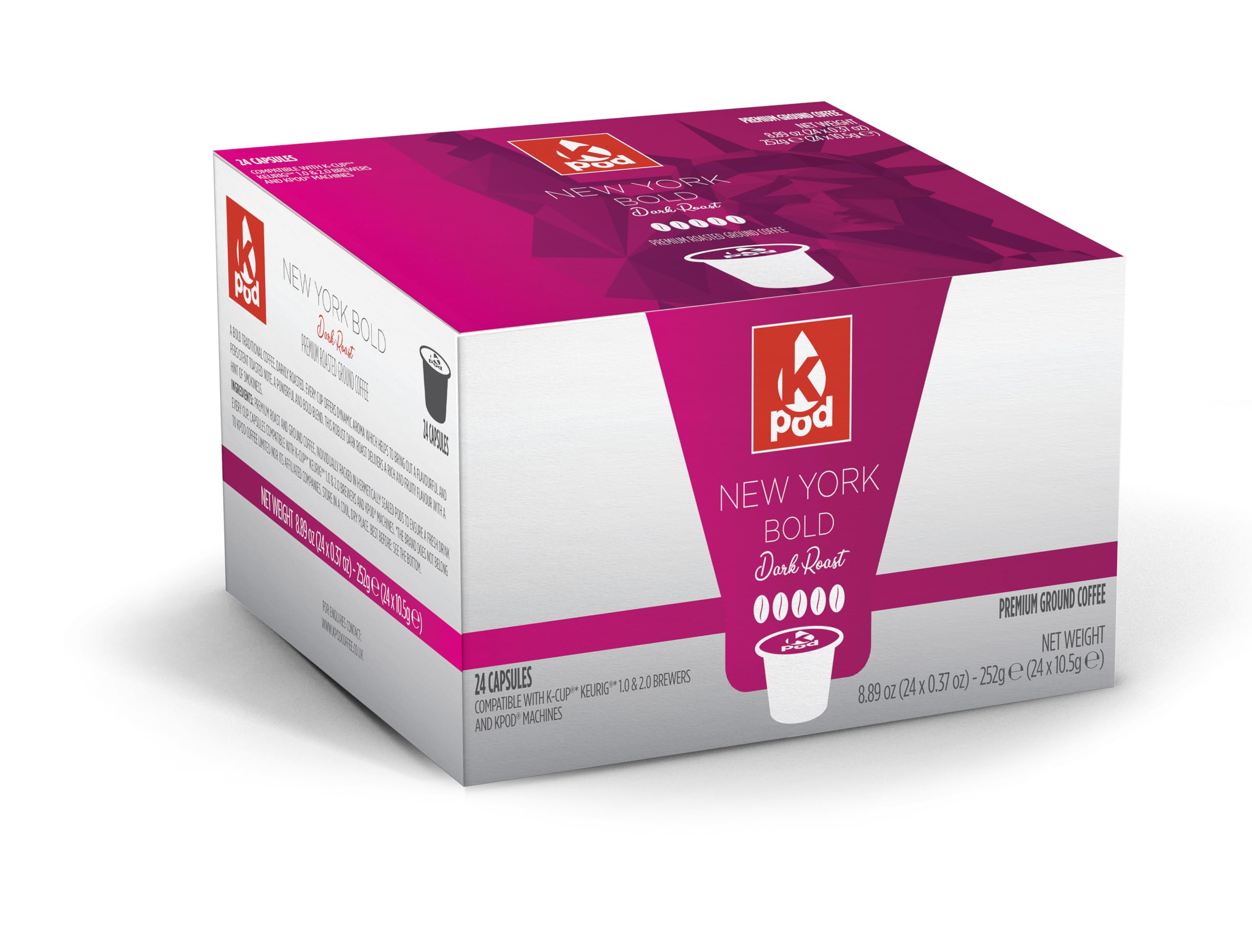 KPod Coffee Pods, Compatible with Keurig, K-Cup (48 Pods, New York Bold)