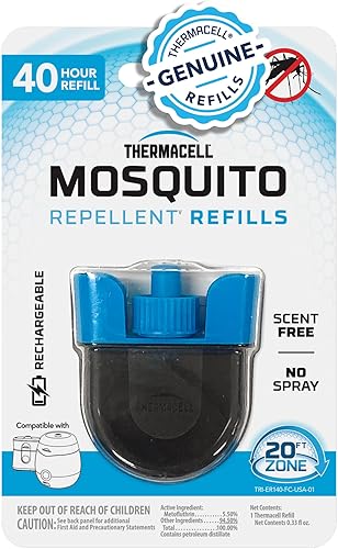 Thermacell Recambios recargables para repelente contra mosquitos Fórmula repelente avanzada que proporciona una zona de protección de 20 pies