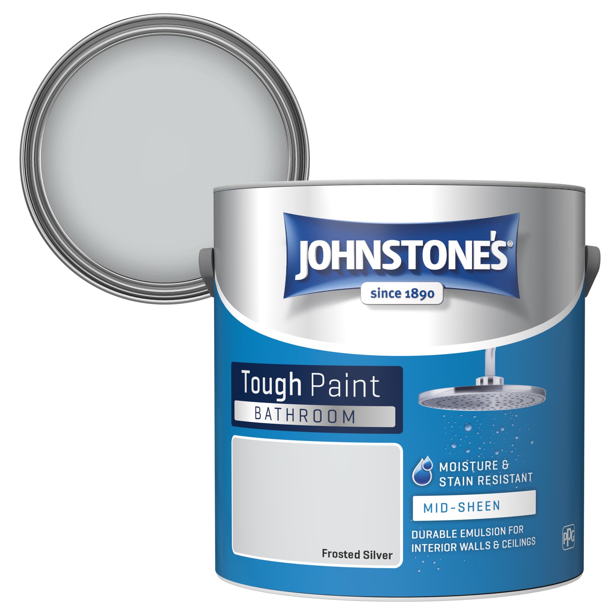 Johnstone's - Bathroom Wall & Ceiling Paint - Frosted Silver - 2.5L