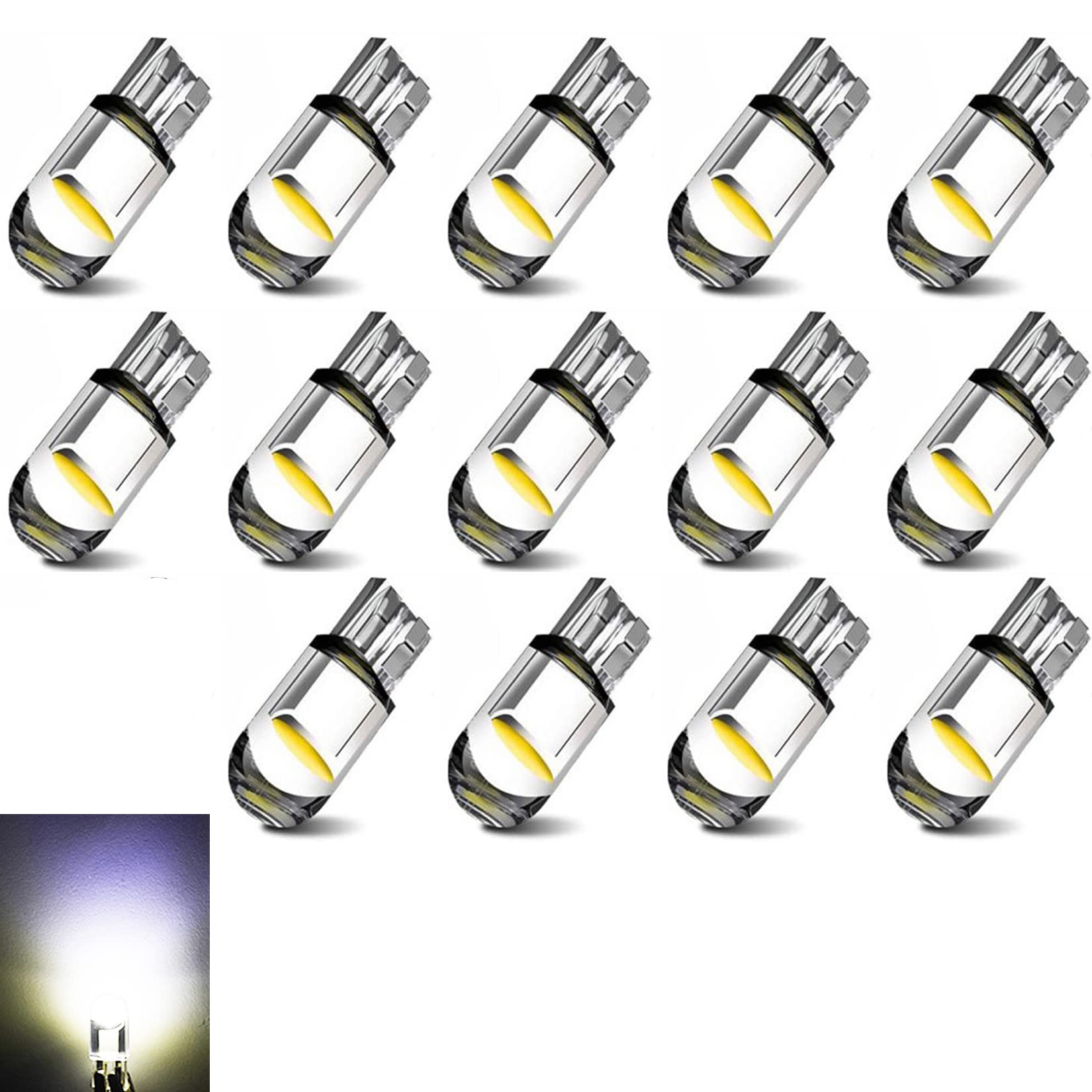 t10 led ホワイト 爆光 T10 LED ポジションランプ T10 led キャンセラー T10 車LED カー ポジション・6000K T10 バルブ W5W ミニショート・ライセンスランプ 12V 14個入 (ホワイト)