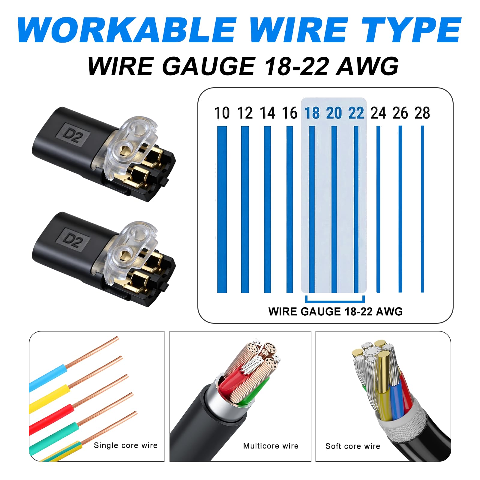 Wire Connectors - Tool-Free, 2 Pin Connectors -5