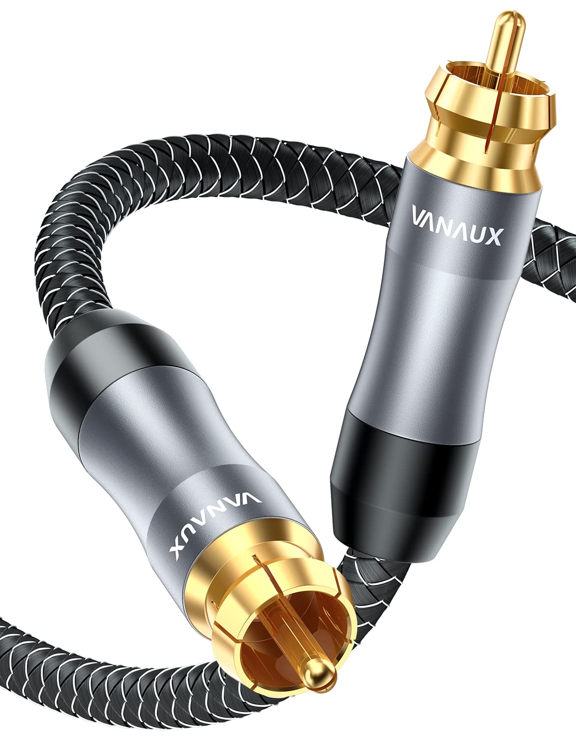 VANAUX Subwoofer Cable, 5ft Digital Coaxial Audio Cable, RCA to RCA Cord,Male to Male Mono [20AWG,4N Oxgen-Free Copper Core] for Home Theater, HDTV,