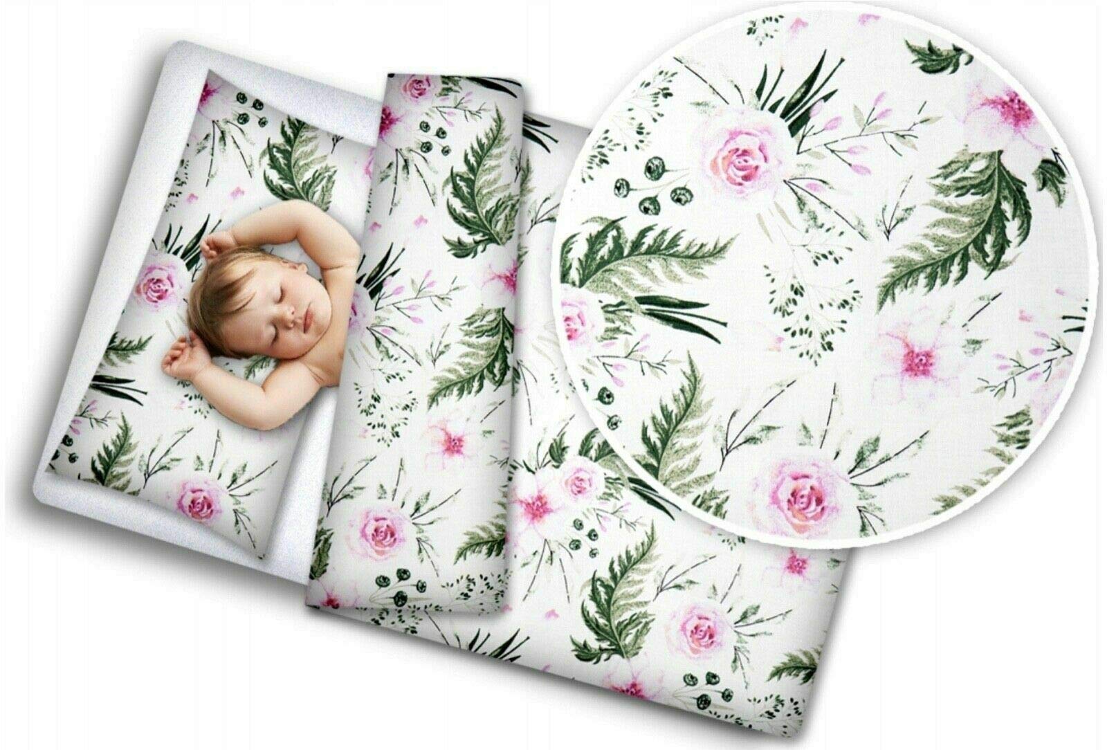 Baby Mam Multicolor (Floral) Baby 2Pc Bedding Set Pillowcase + Duvet Cover Nursery 70X80cm To Fit Crib Garden Flowers