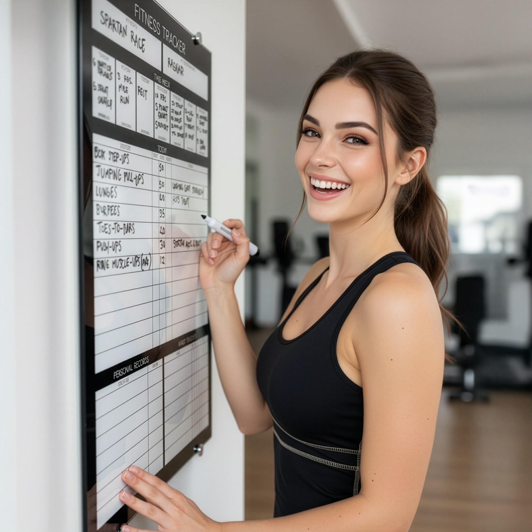 GLASSBOARD STUDIO Wysokiej klasy tablica suchościeralna ze szkła hartowanego, idealny planer, tablica do śledzenia celów i zadań - idealna tablica do planowania do użytku domowego, mieszkania i