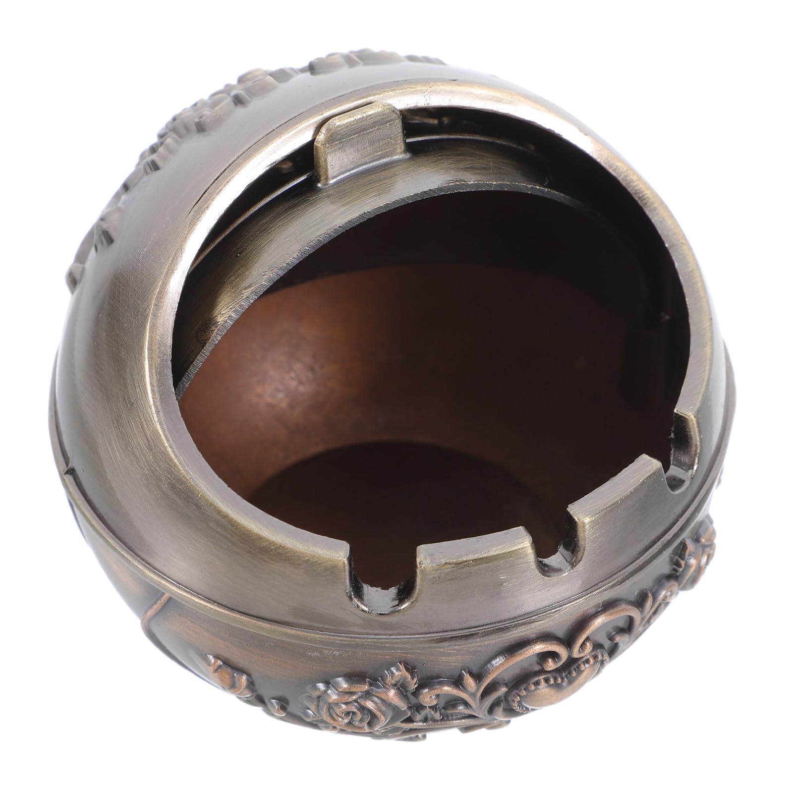 Creative Small Ash Tray Metal Ashtray with Lid Anti-Drop Round Design Portable Fancy Ashtray for Men Indoor Outdoor Patio Living Room Use