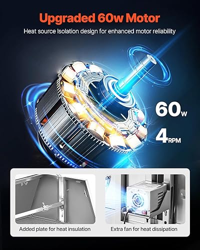 Miniatura 2 de VEVOR Parrilla asadora de 60 W con cubierta con capucha, parrilla de asador de cabra de cordero de 56 pulgadas, capacidad de 286 libras, asador de