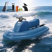 Upgraded 2-Person Electric Inflatable Jet Boat, 700W Brushless Motor, Max 9KM/H Speed, 16000mAh Battery, Foldable Motorized Watercraft for Sea, Lake and Pool Parties 500w10A