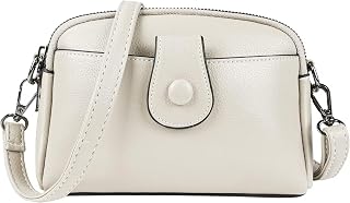 FLYMANN Ladies Crossbody Shoulder Bag, White Faux Leather, Multi-Compartment Design with Adjustable Strap, Card Slots, Zip... Price In India