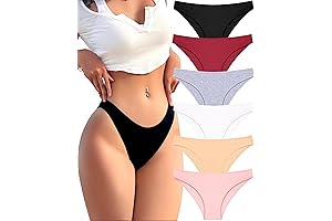 6 Pack Cotton Underwear for Women - Cute Low Rise Bikini Panties...