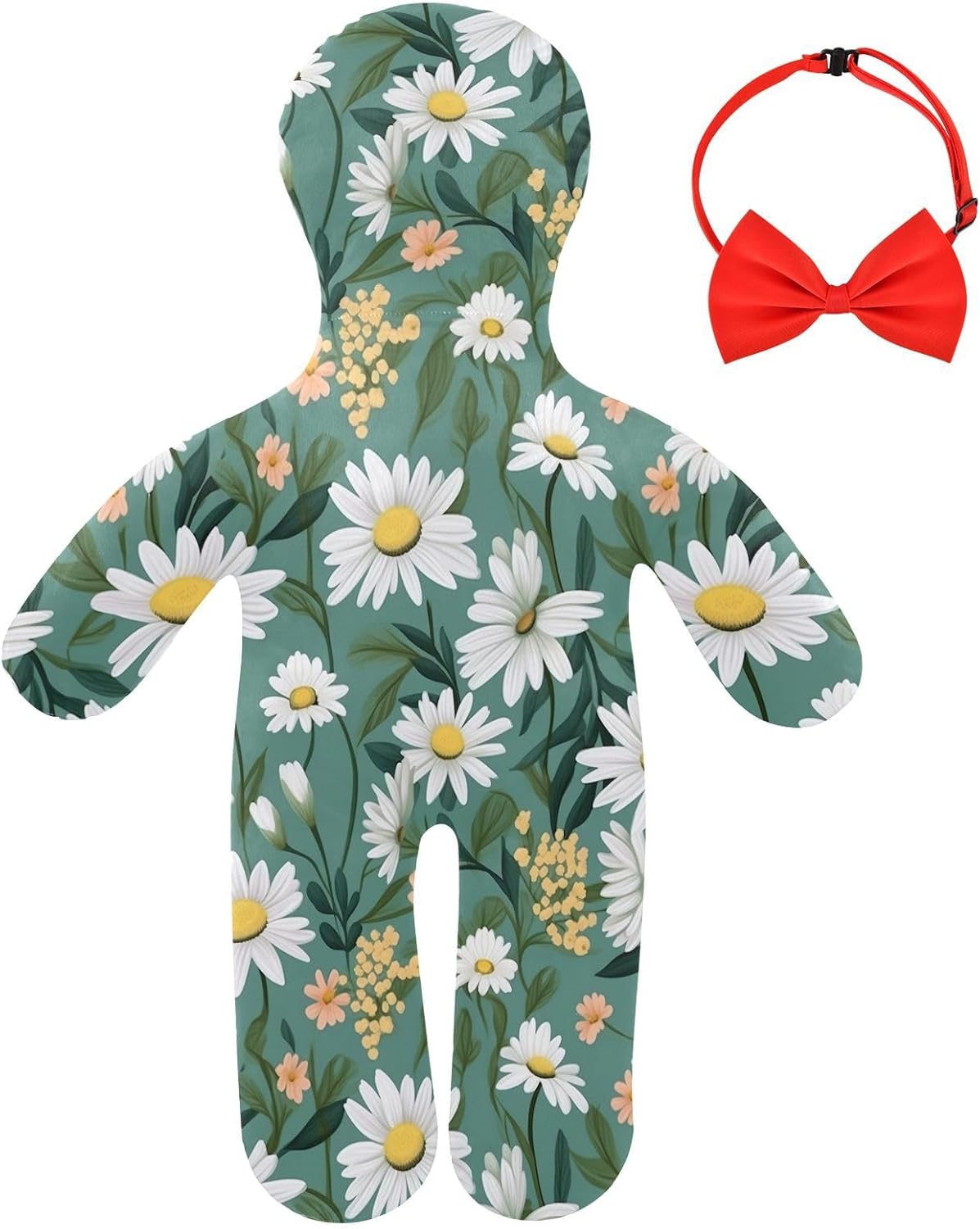Daisy Flower Human-Shaped Pillow Soft Body Pillows Washable Velvet Pillows for Anxiety Relief Sleeping Cuddling & Support