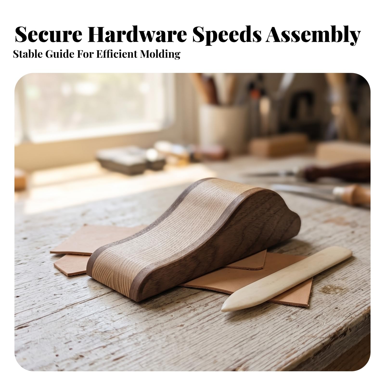 Gabarit en Bois Barre Métallique Compact, til Montre, Haute Qualité, pr Maroquinerie