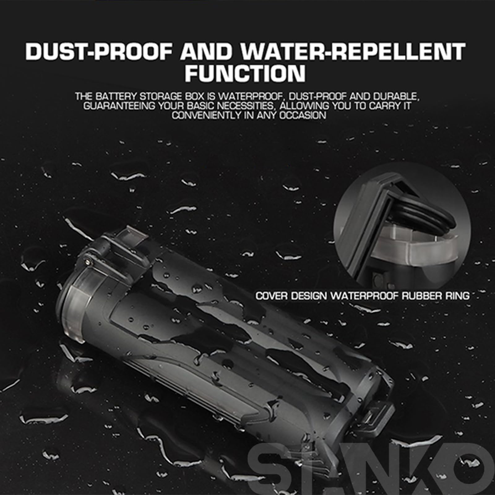 SIANKO Contenitore Batterie Tattico MOLLE - Impermeabile Per CR123/18650/AAA, Doppio Foro - Foto 6