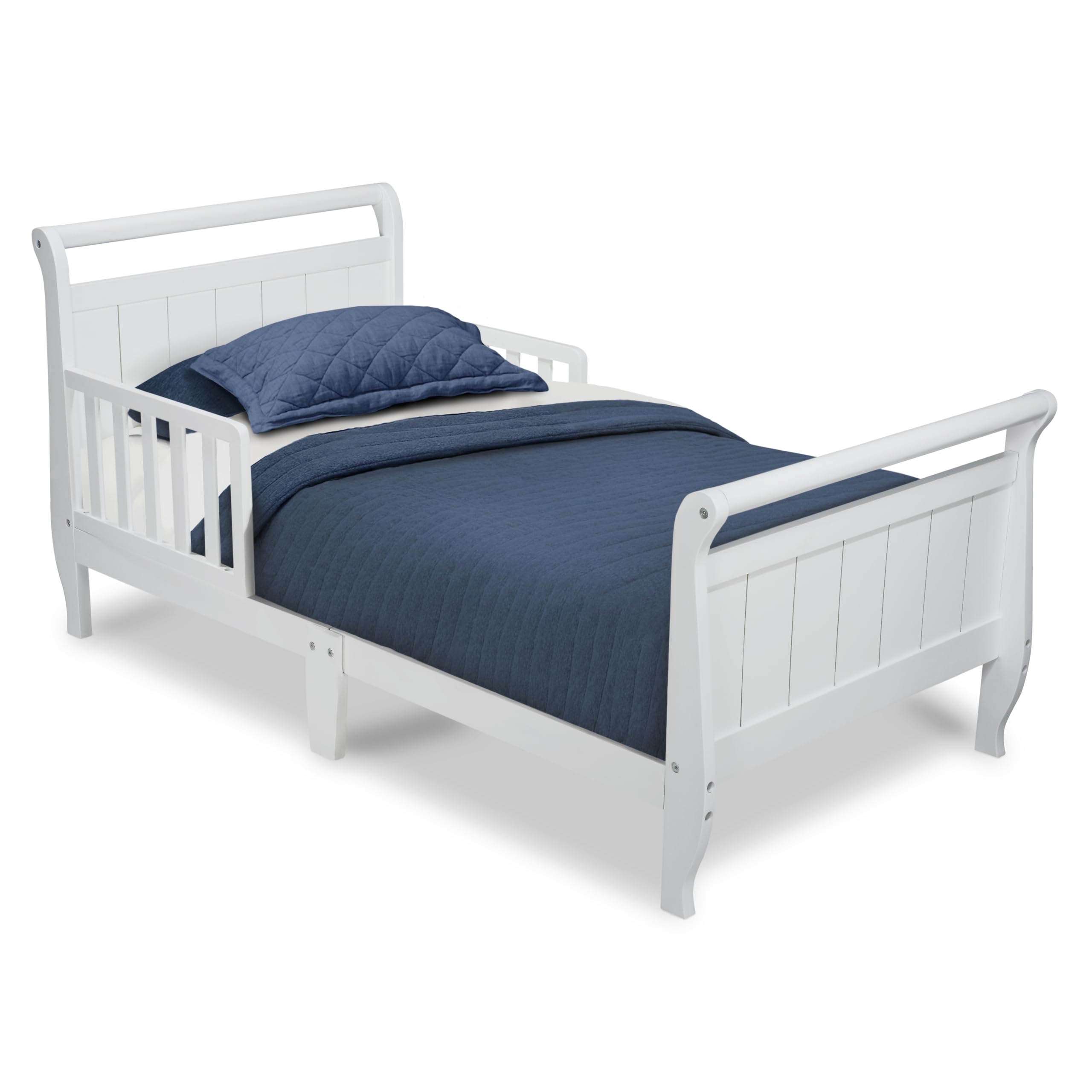 Cama infantil de trineo de madera, color blanco