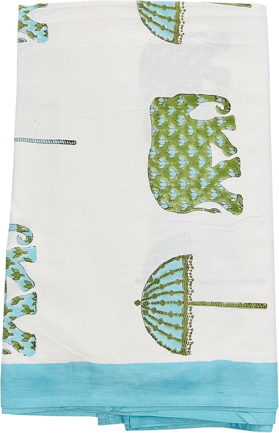 kanthaNtapestryart New Jaipuri Bed Sheet Flat Sheet Block Print Sheet Throw Home Decor Bed Cover with Pillow Cover Throw Home (King/California King US Size 108x108 Inch)