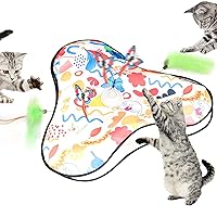 Cozary Giochi Interattivi per Gatti, Gioco Interattivo Gatto Elettrico con Piume Rimovibili