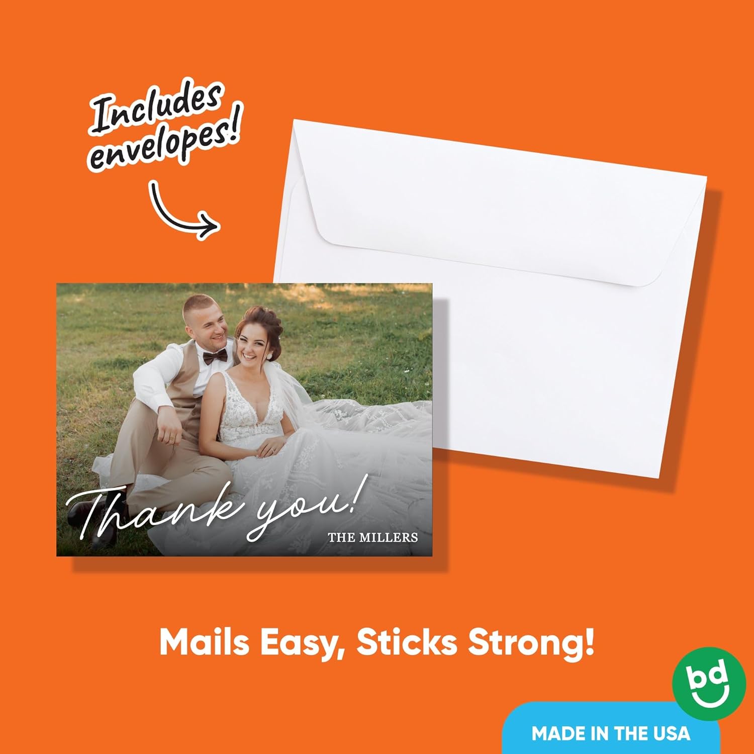 Big Dot of Happiness Custom Vertical Photo Thank You Magnet Cards with Envelopes, Personalized Wedding Thank You Favors, Fridge Magnetic Picture Keepsakes – 24 Count