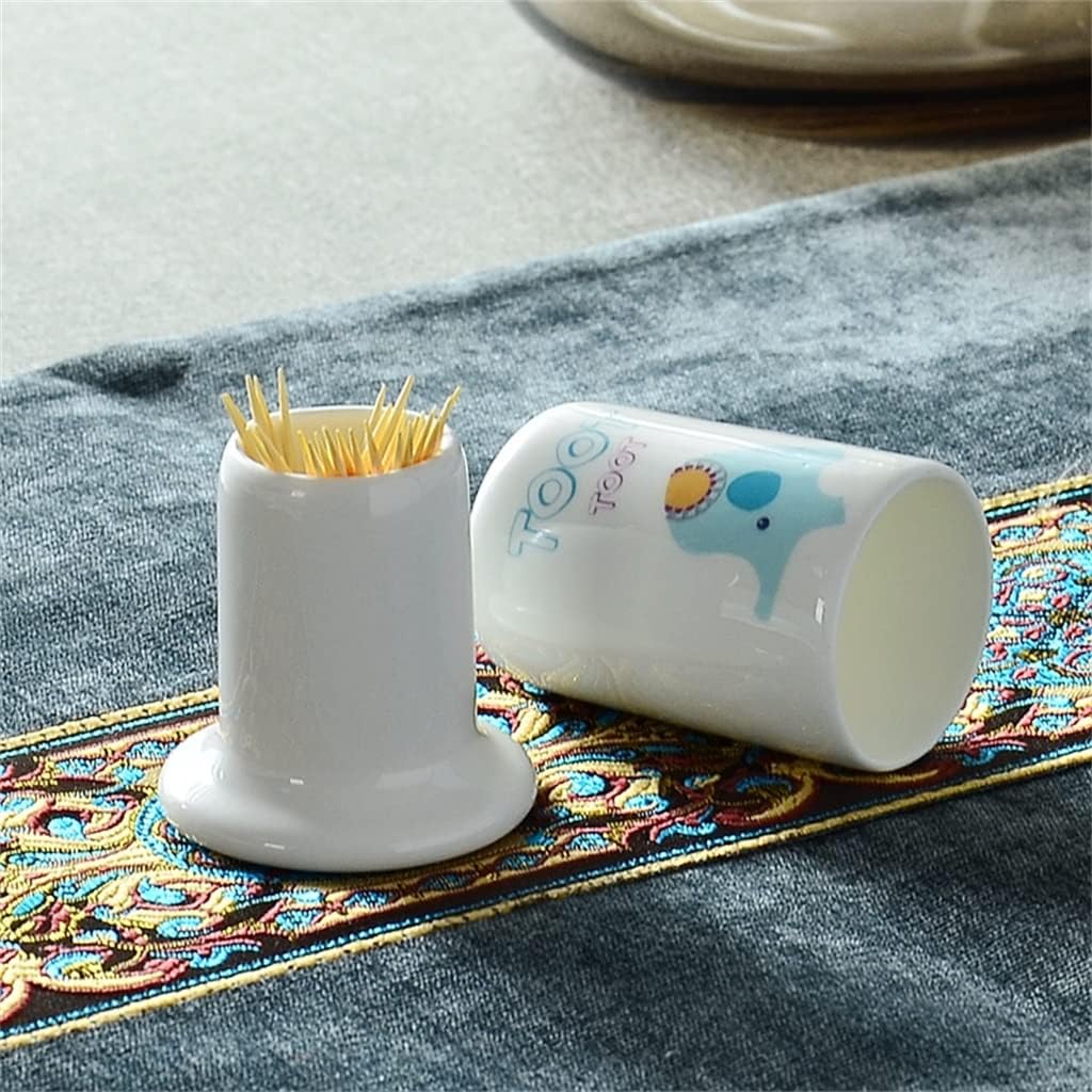 Ceramic Toothpick Holder Cartoon Design Toothpick Holder Home Decoration Storage Box (A As Shows)