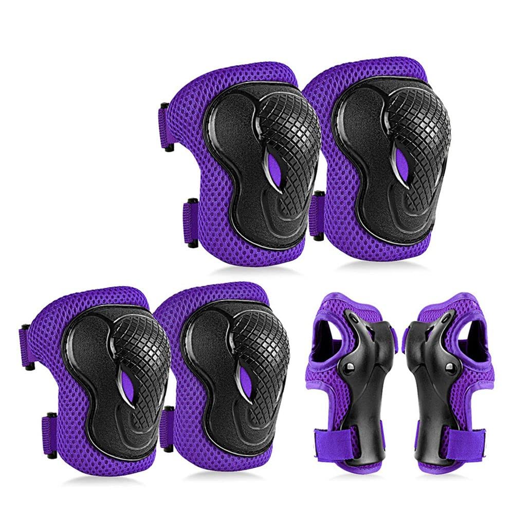 Knieschoner und Ellbogenschützer für Skateboard, Knieschoner und Ellbogenschützer für Roller, Skateboard, Inline-Skating, 6 Stück