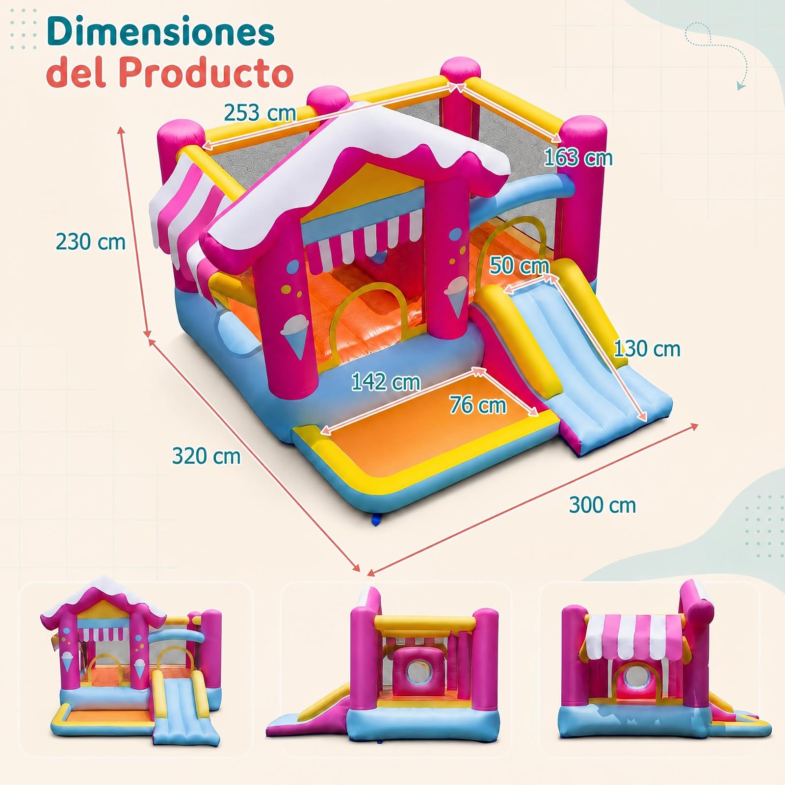 GOPLUS 4 en 1 Castillo Hinchable Infantil para Exterior