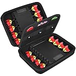 GWCASE Case for 16 Steel Tip and Soft Tip Darts, Dart Carrying Storage Holder Fits for Tips, Shafts and Flights and Extra Accessories (Box Only)-Black