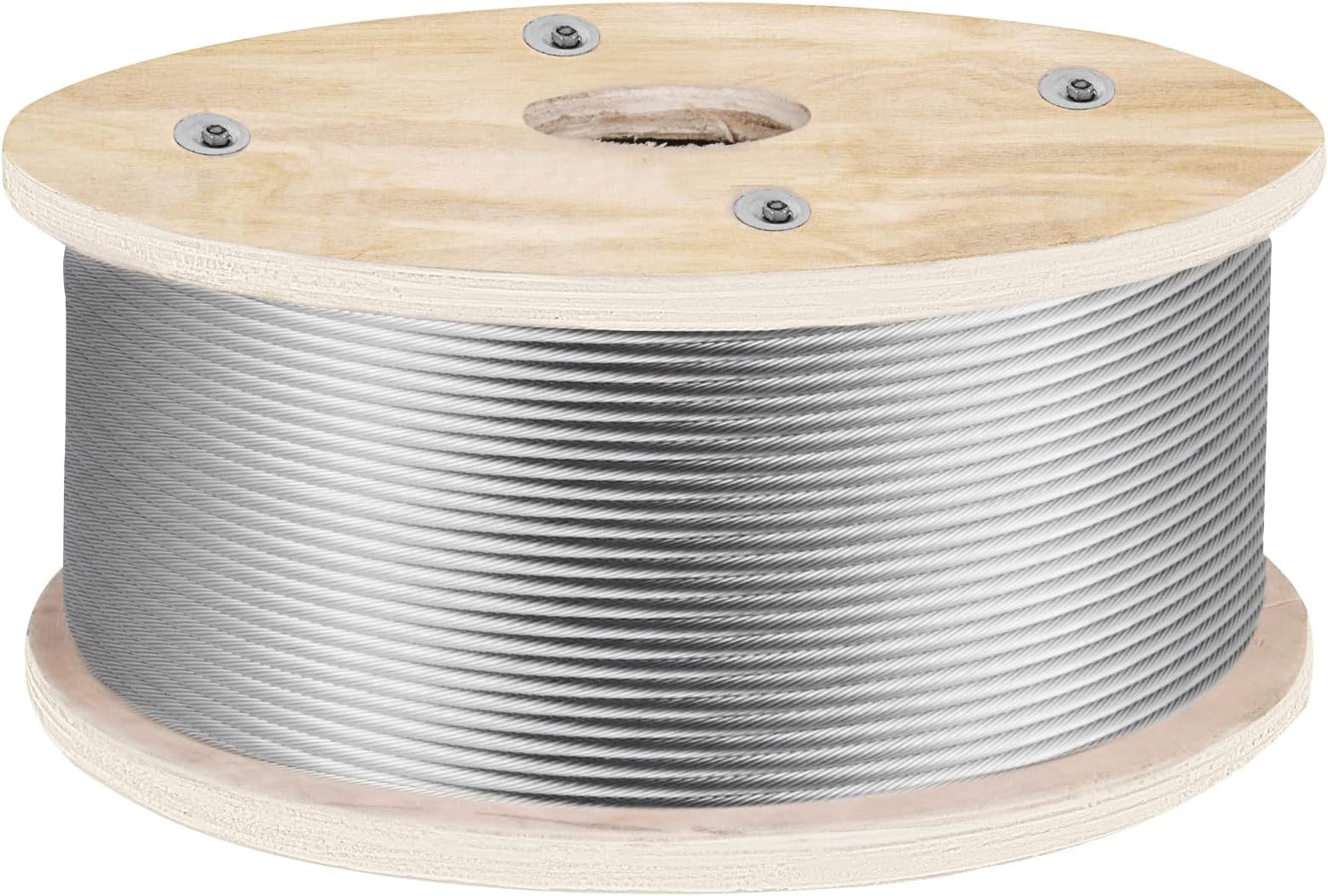 VEVOR 3/16 Stainless Steel Wire Rope 500ft, T316 Steel Wire Cable, Deck Railing 1x19 Strands Construction, 4200LBS Breaking Strength for Stair Handrail Clothesline
