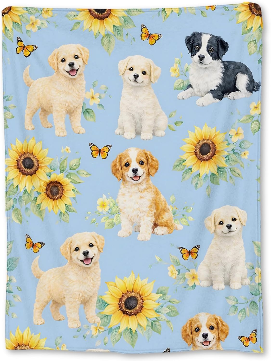 Mystical Black Cat Blanket Gifts, Colorful Flower Garden with Butterflies Flannel Throw Blanket for Couch, Bed, Travel & Home Decor, Cozy Lightweight Warm Blankets for Women Girls 60×50 in