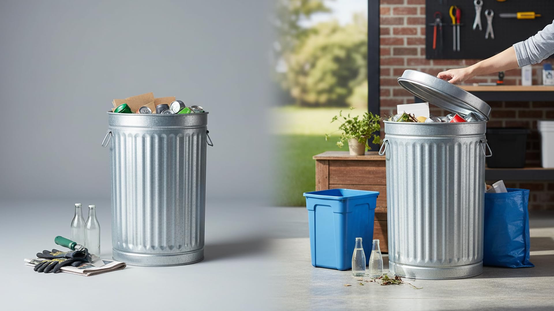 Amazon.com: HOANK 20 Gallon Galvanized Steel Trash Can, Multicolor