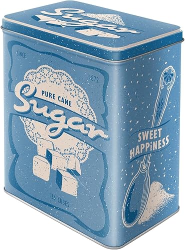 Nostalgic-Art Caja de lata de almacenamiento retro L, 101.4 oz, azúcar  Idea de regalo para tu hogar, lata de azúcar de metal grande, diseño vintage