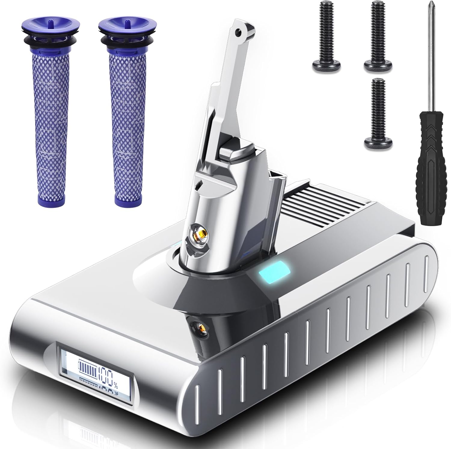 Upgraded 8000mAh 21.6V Li-ion Replacement for Dyson V8 Battery 215681 967834-05 SV10 V8 Absolute/Animal/Motorhead/Fluffy/Cord-Free Handheld Vacuum