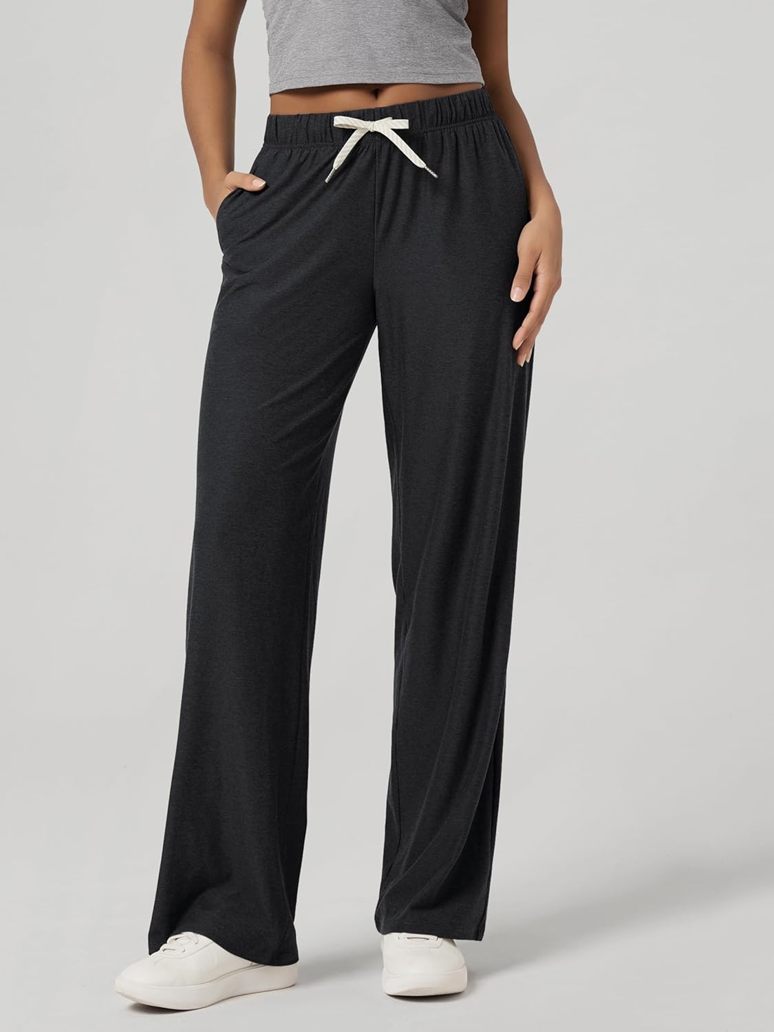 ODODOS Women's Straight Leg Pants Ultra Soft odSTRATUM Tech Relaxed Casual Pajama Lounge Pants with Pockets-27/29/31 Inseam