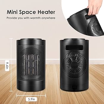 ファンヒーター BRUNO 2 Angle Ceramic Fan Heater NAVY Midea 2-in-1 Digital Turbo Heater + Fan, MSH23FT3DSB, Black